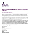 Deed of appointment of new trustee/ removal or resignation of trustee